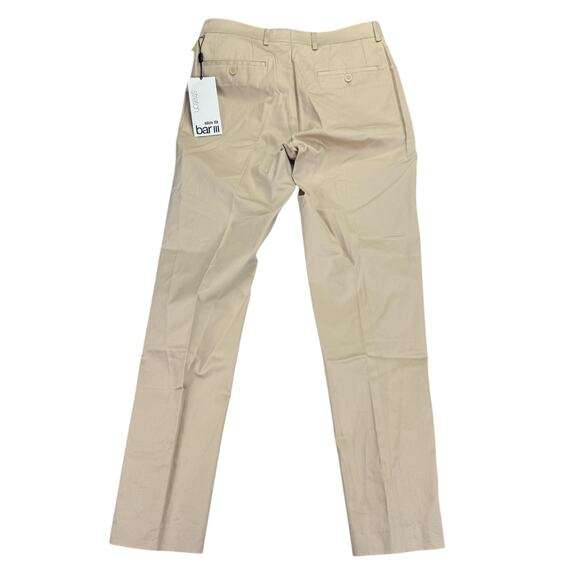 Bar III Mens Slim Fit Cotton Stretch Solid Suit Pants Tan 30x32 - Picture 3 of 4